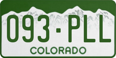 CO license plate 093PLL