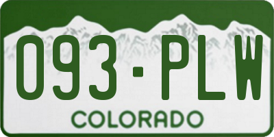 CO license plate 093PLW