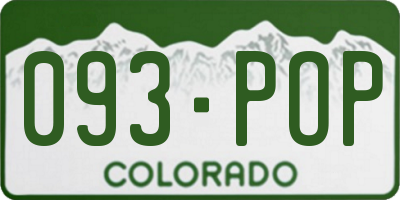 CO license plate 093POP