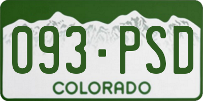 CO license plate 093PSD