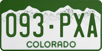 CO license plate 093PXA