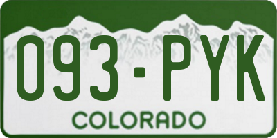 CO license plate 093PYK