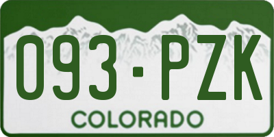 CO license plate 093PZK