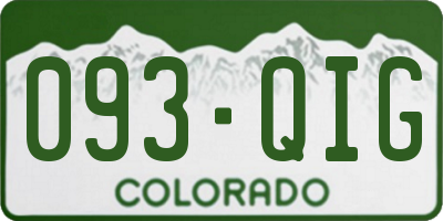 CO license plate 093QIG