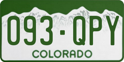 CO license plate 093QPY