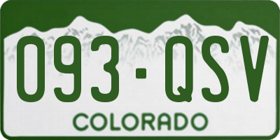 CO license plate 093QSV