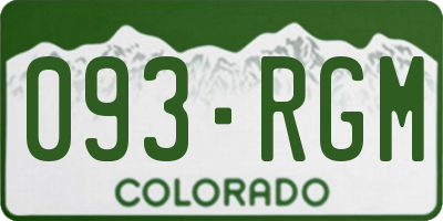 CO license plate 093RGM