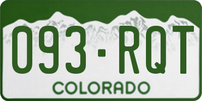 CO license plate 093RQT