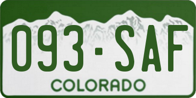 CO license plate 093SAF
