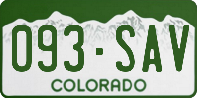 CO license plate 093SAV