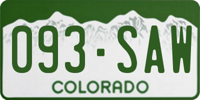 CO license plate 093SAW