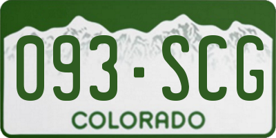 CO license plate 093SCG