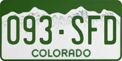 CO license plate 093SFD