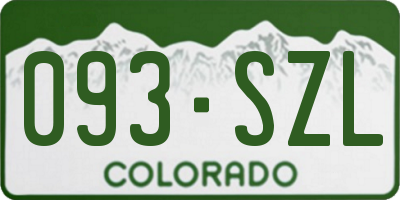 CO license plate 093SZL