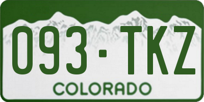 CO license plate 093TKZ