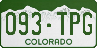 CO license plate 093TPG