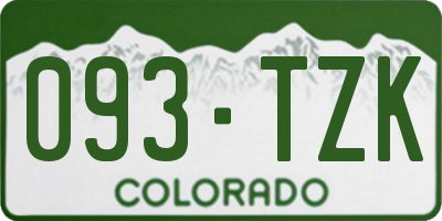 CO license plate 093TZK