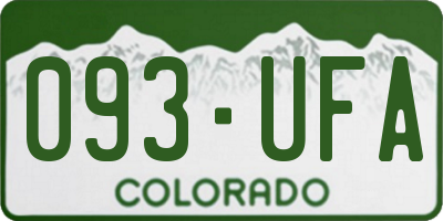 CO license plate 093UFA