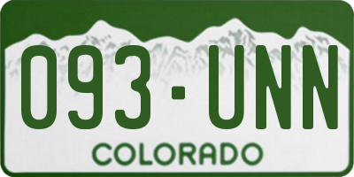 CO license plate 093UNN