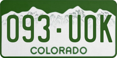 CO license plate 093UOK