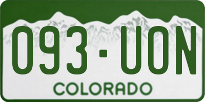 CO license plate 093UON
