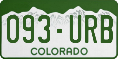 CO license plate 093URB