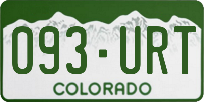 CO license plate 093URT
