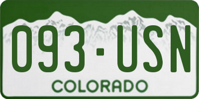 CO license plate 093USN