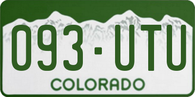 CO license plate 093UTU