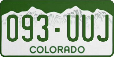 CO license plate 093UUJ