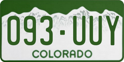 CO license plate 093UUY