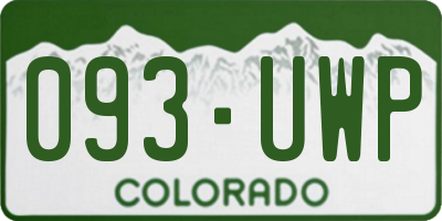 CO license plate 093UWP
