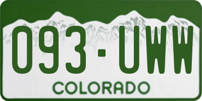 CO license plate 093UWW