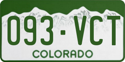 CO license plate 093VCT