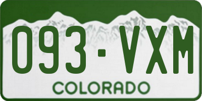 CO license plate 093VXM