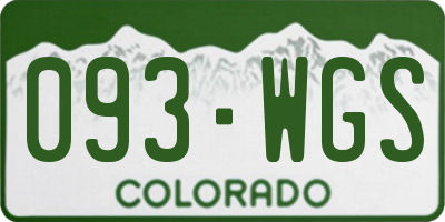 CO license plate 093WGS