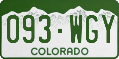 CO license plate 093WGY
