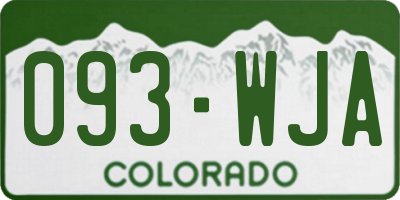 CO license plate 093WJA