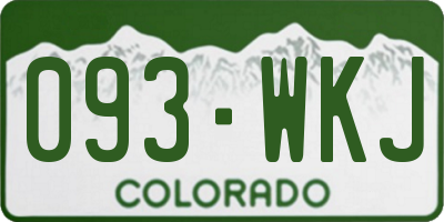 CO license plate 093WKJ