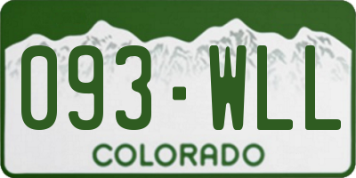 CO license plate 093WLL