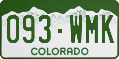 CO license plate 093WMK