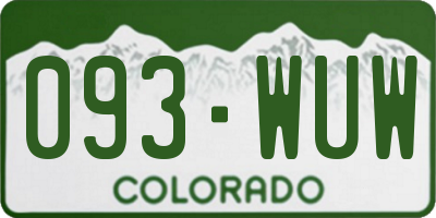 CO license plate 093WUW