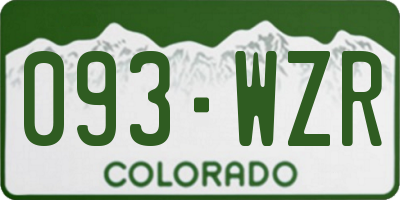 CO license plate 093WZR