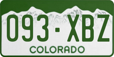 CO license plate 093XBZ