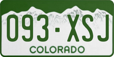 CO license plate 093XSJ
