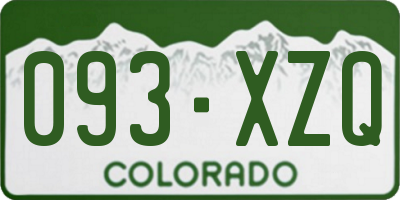 CO license plate 093XZQ