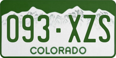 CO license plate 093XZS