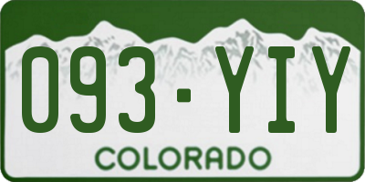 CO license plate 093YIY