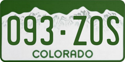 CO license plate 093ZOS