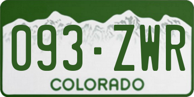 CO license plate 093ZWR